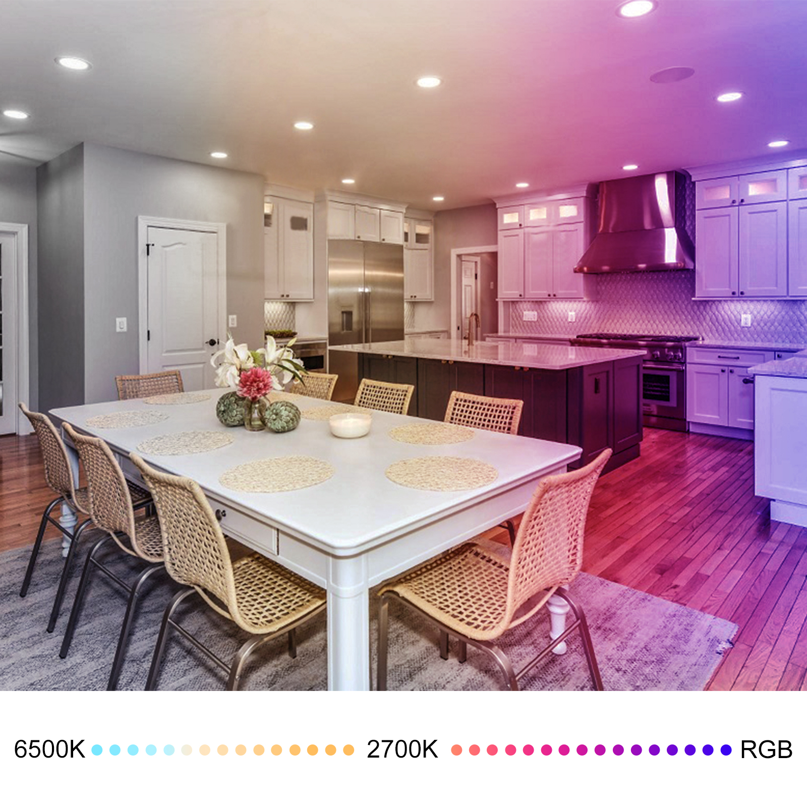thumbnail image 2 of RGB Black Smart Recessed Lighting For Acoustic Panel, 6 Pcs WiFi LED 2 of 13